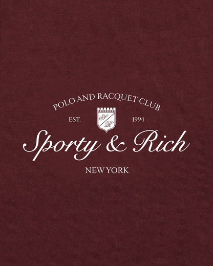 Sporty & Rich Syracuse T-Shirt - Bordeaux/White