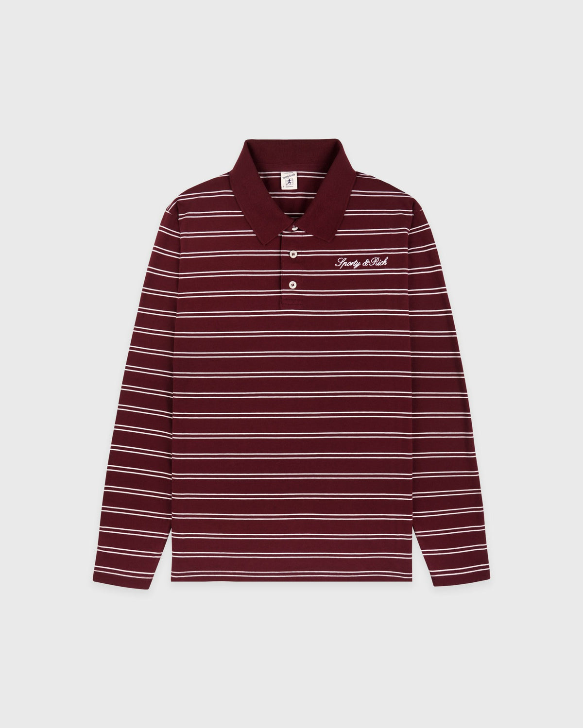 Sporty & Rich Signature Logo Easy Polo - Bordeaux/White