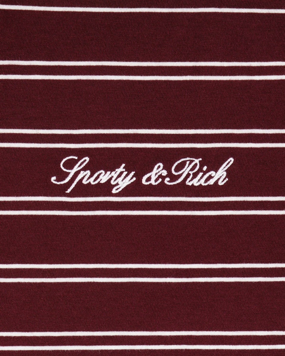Sporty & Rich Signature Logo Easy Polo - Bordeaux/White