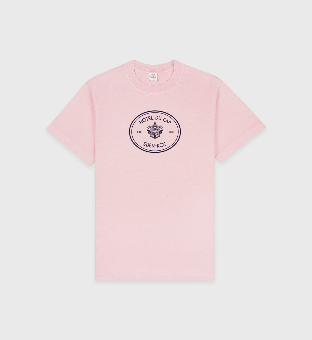 Sporty & Rich Eden Crest T-Shirt - Pink Dolphin/Navy