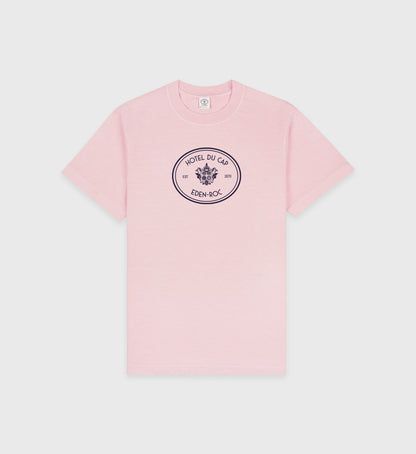 Sporty & Rich Eden Crest T-Shirt - Pink Dolphin/Navy