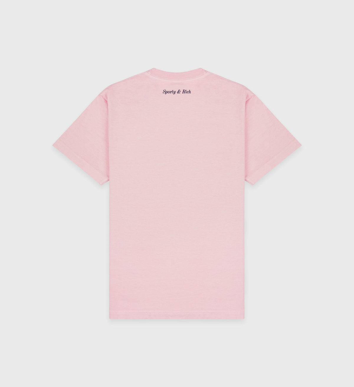 Sporty & Rich Eden Crest T-Shirt - Pink Dolphin/Navy