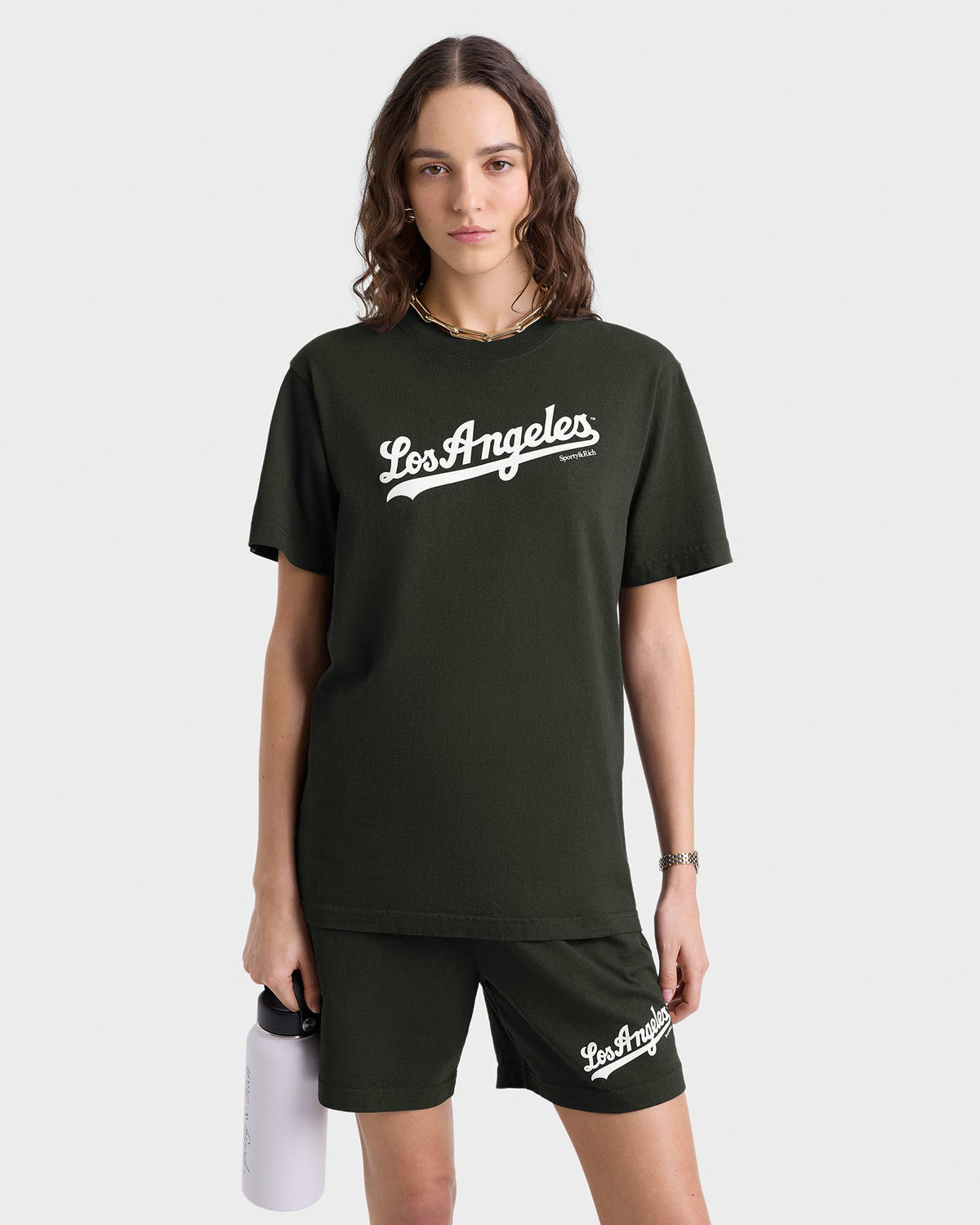 Sporty & Rich Dodgers T-Shirt - Faded Black/White