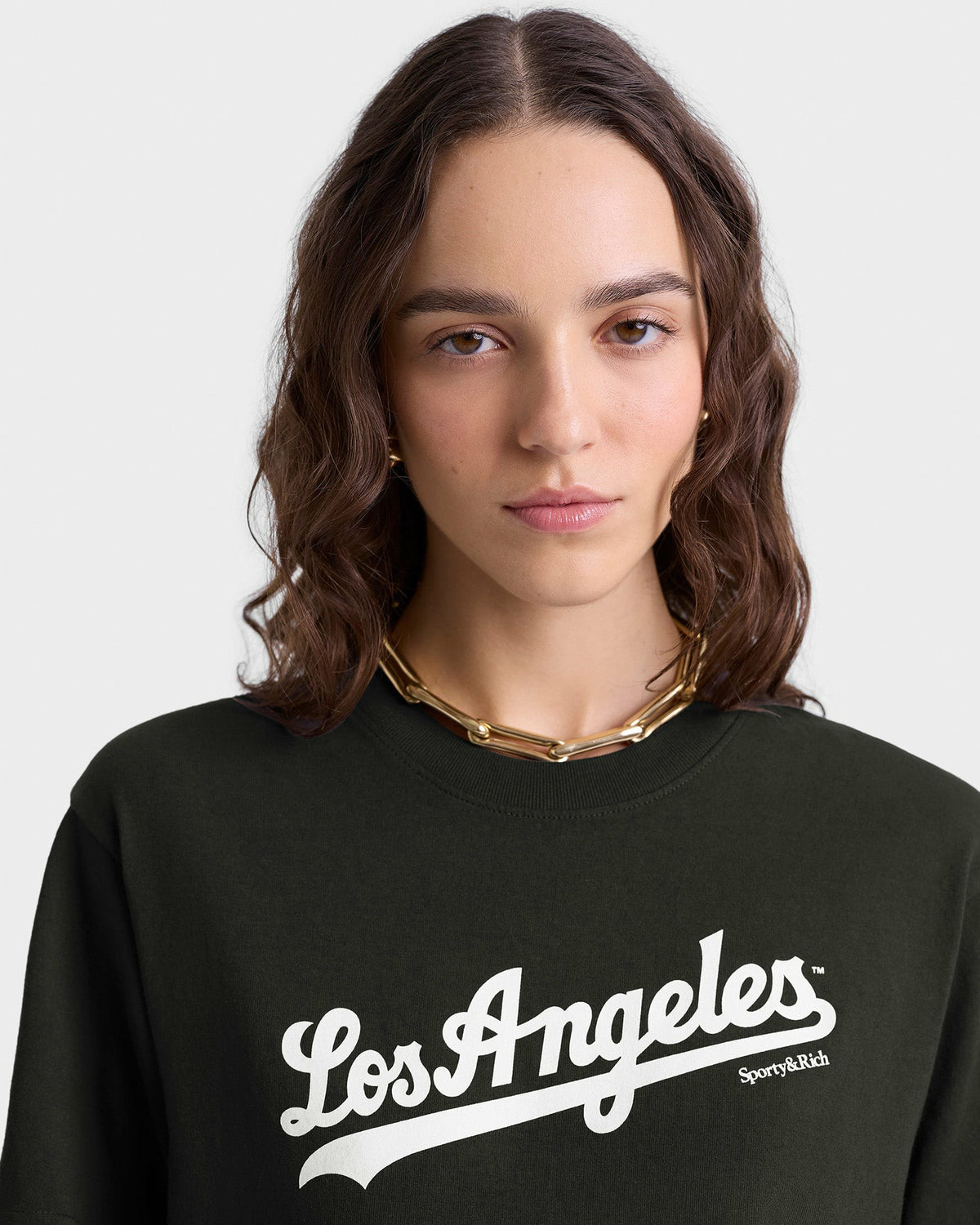 Sporty & Rich Dodgers T-Shirt - Faded Black/White