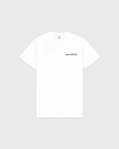 Sporty & Rich Health Is Wealth T-Shirt - White/Navy
