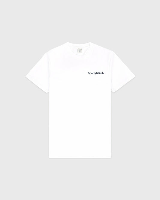 Sporty & Rich Health Is Wealth T-Shirt - White/Navy