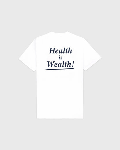 Sporty & Rich Health Is Wealth T-Shirt - White/Navy