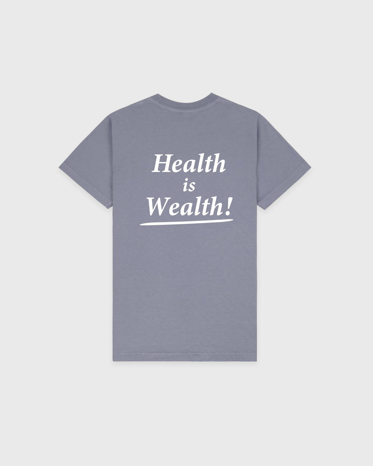 Sporty & Rich Health Is Wealth T-Shirt - Faded Indigo/White