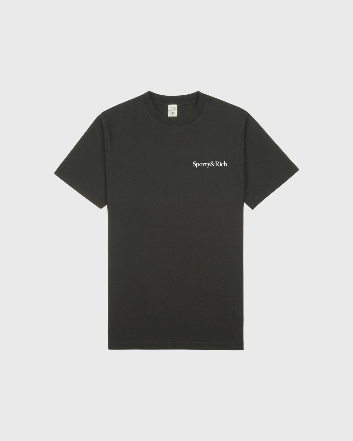 Sporty & Rich Health Is Wealth T-Shirt - Faded Black/White