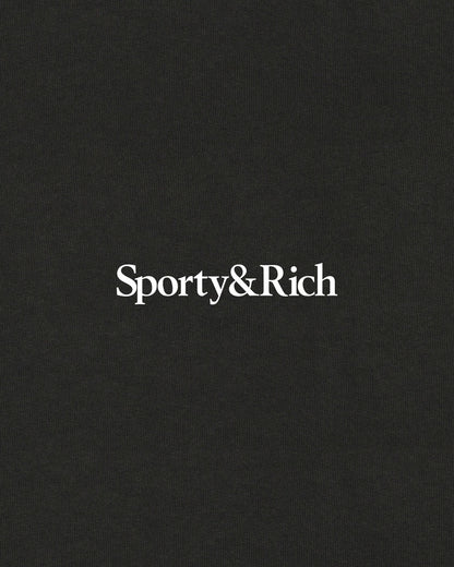 Sporty & Rich Health Is Wealth T-Shirt - Faded Black/White