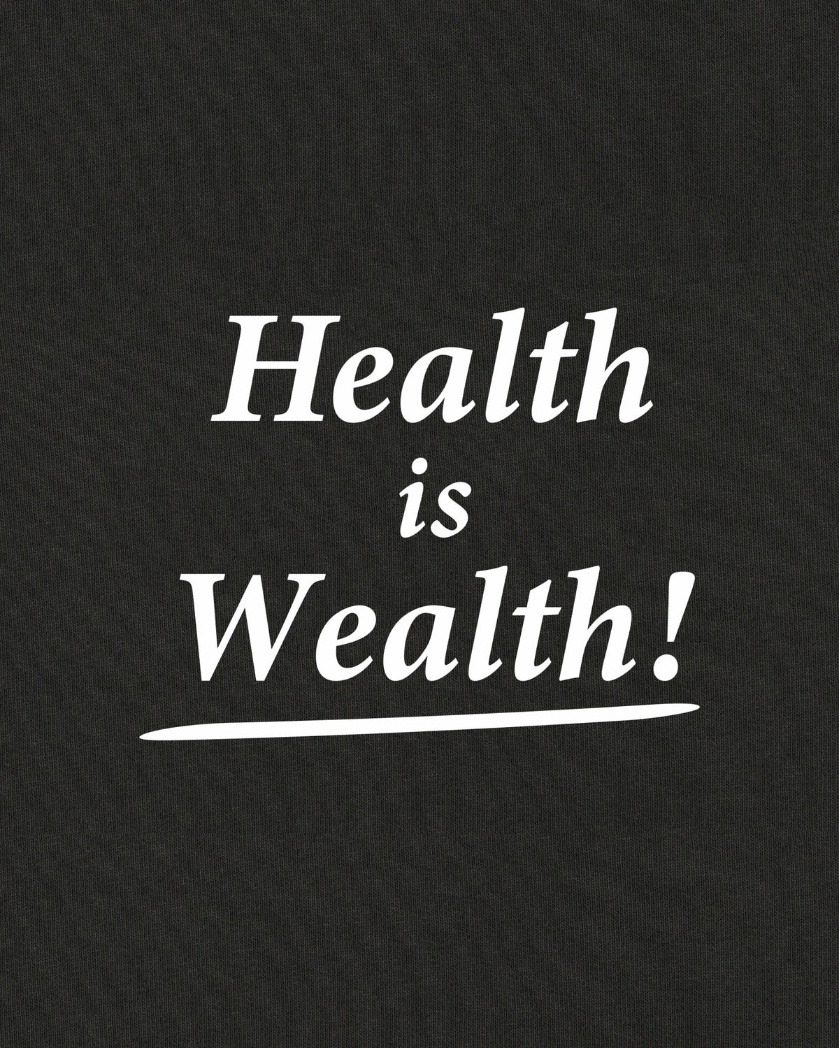 Sporty & Rich Health Is Wealth T-Shirt - Faded Black/White