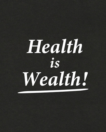 Sporty & Rich Health Is Wealth T-Shirt - Faded Black/White