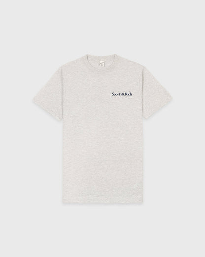 Sporty & Rich Health Is Wealth T-Shirt - Heather Gray/Navy