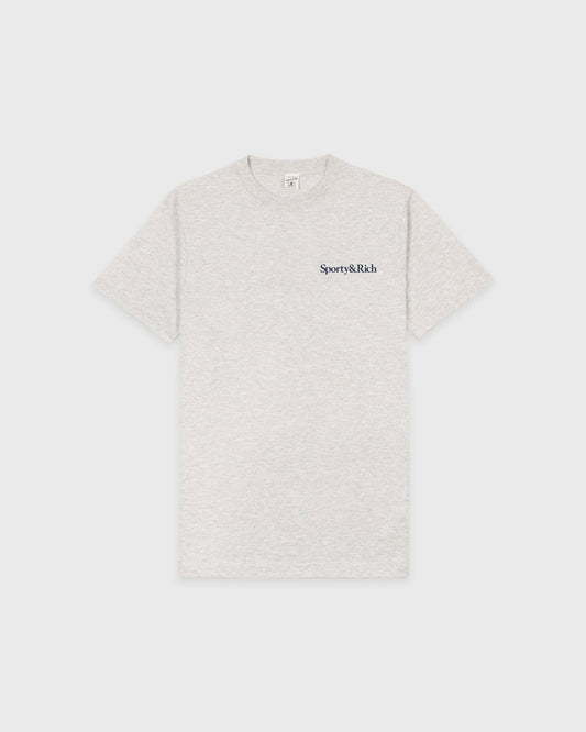 Sporty & Rich Health Is Wealth T-Shirt - Heather Gray/Navy