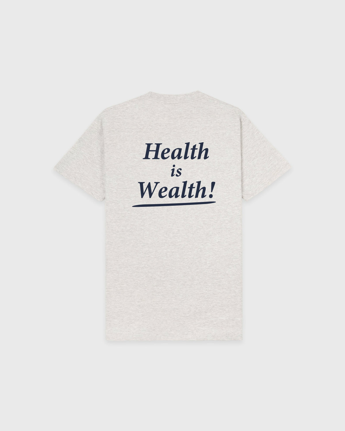 Sporty & Rich Health Is Wealth T-Shirt - Heather Gray/Navy