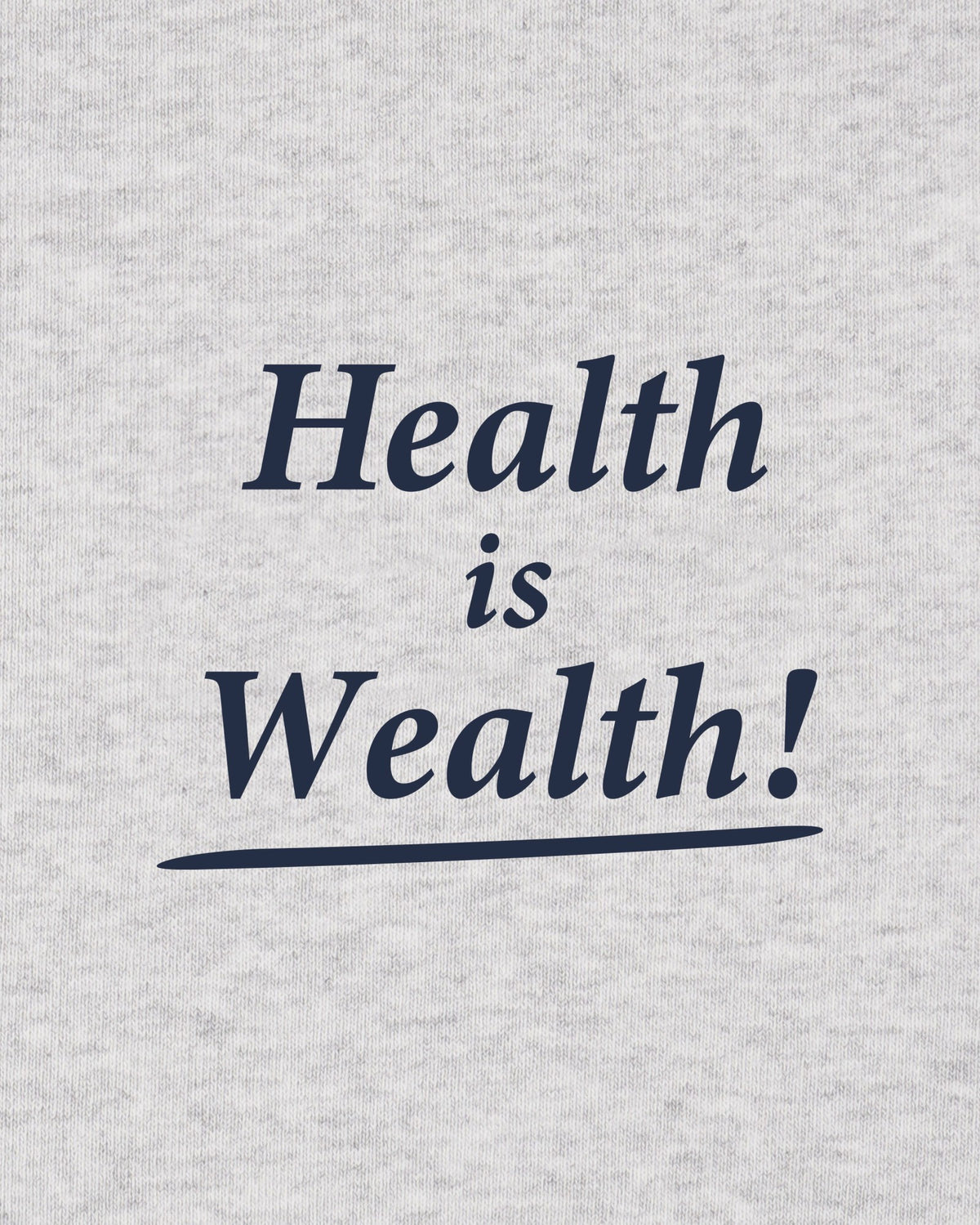 Sporty & Rich Health Is Wealth T-Shirt - Heather Gray/Navy