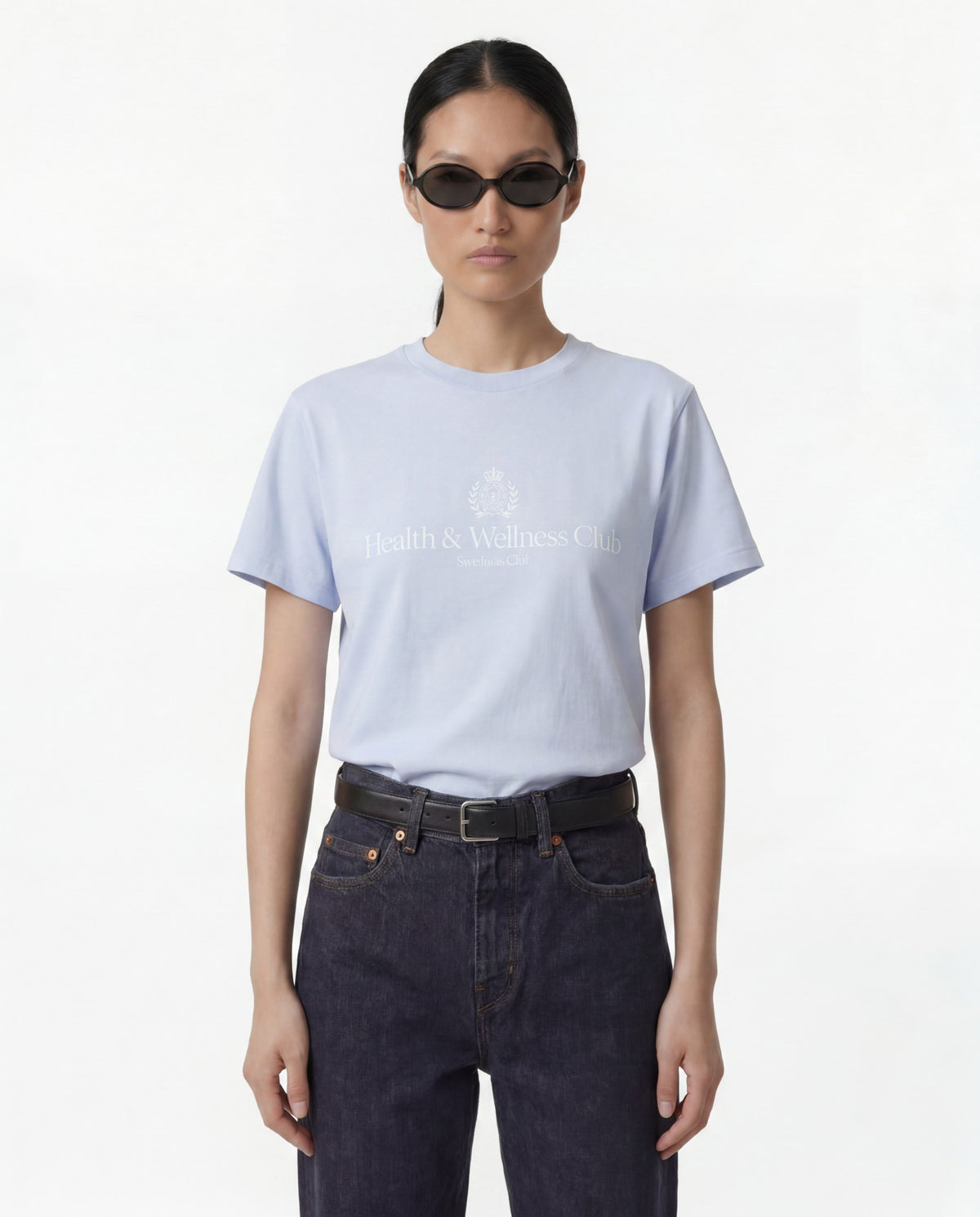 Sporty & Rich H&W Crest T-Shirt - Ciel