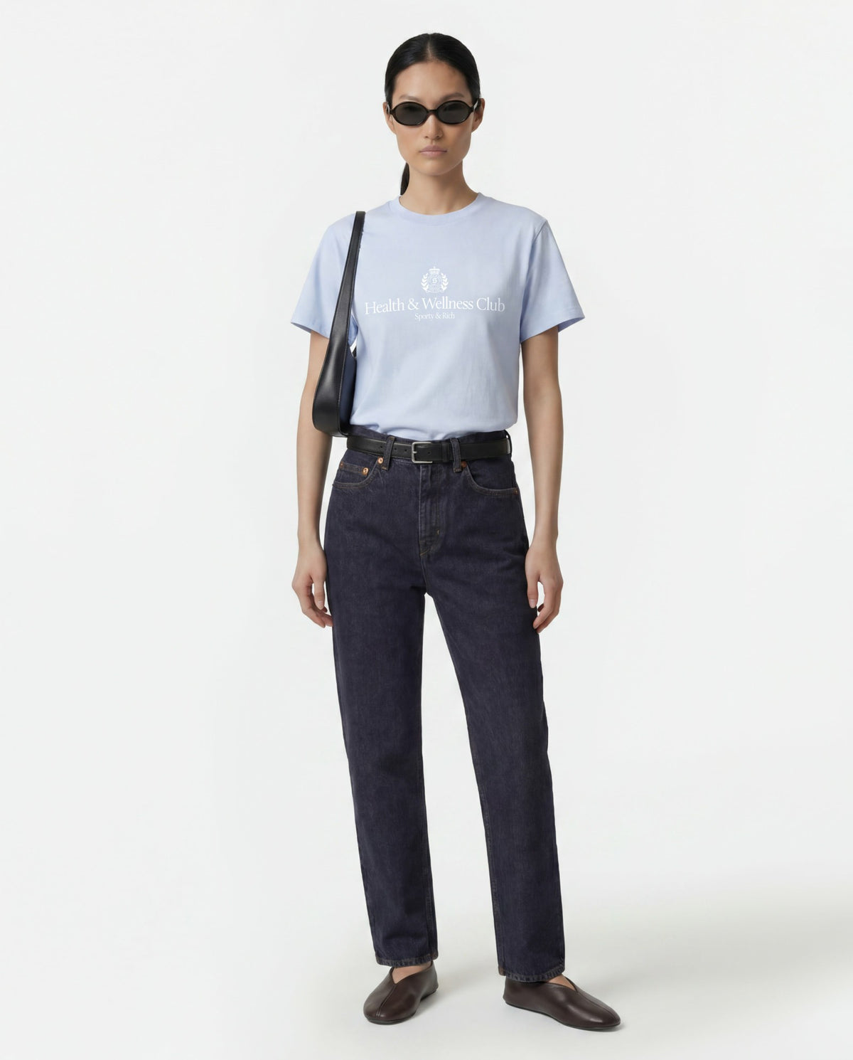 Sporty & Rich H&W Crest T-Shirt - Ciel