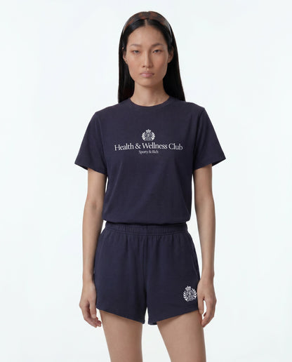 Sporty & Rich H&W Crest T-Shirt - Dark Navy