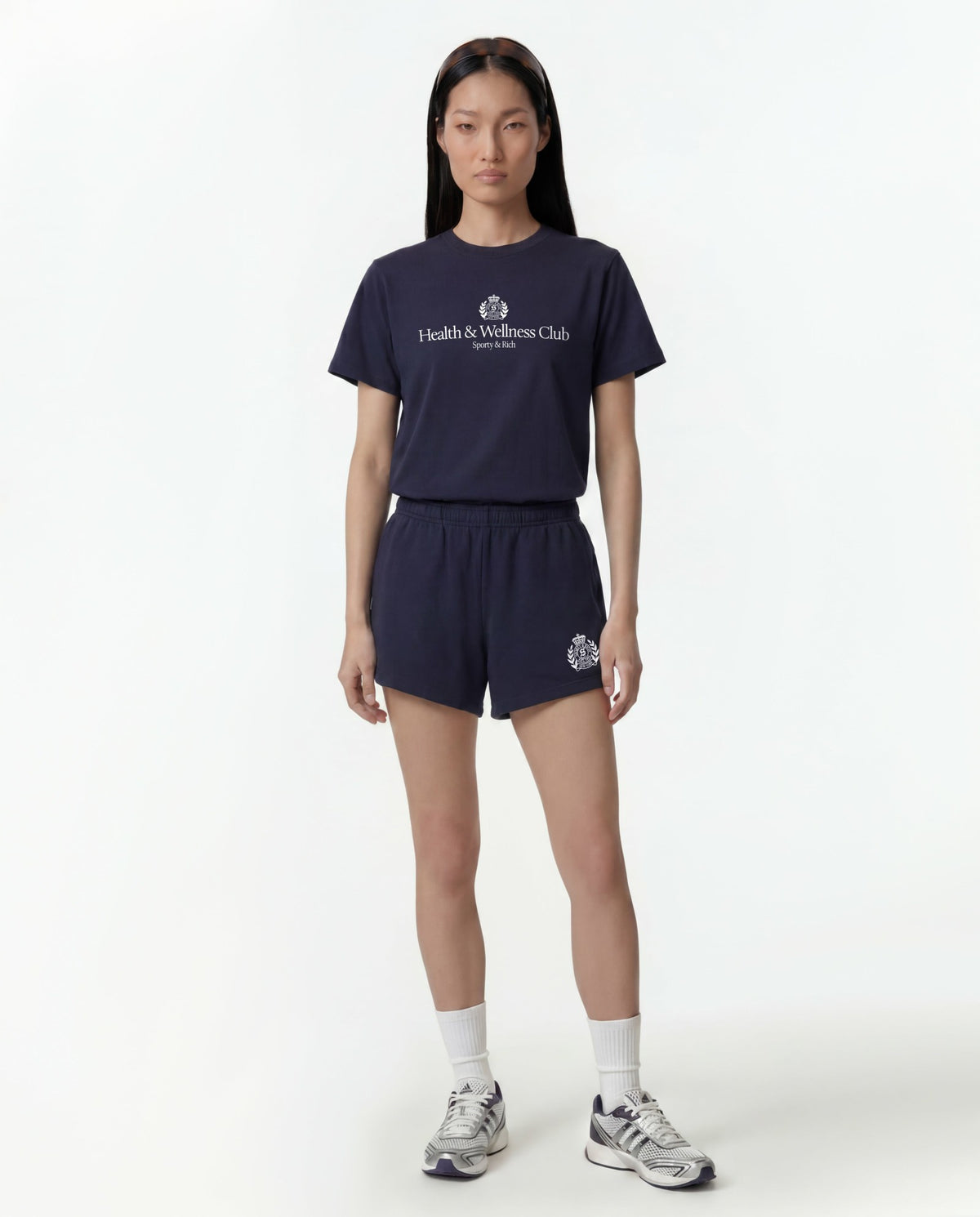 Sporty & Rich H&W Crest T-Shirt - Dark Navy
