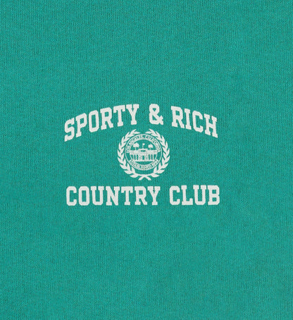 Sporty & Rich Varsity Crest Soft T-Shirt - Spring Green/White
