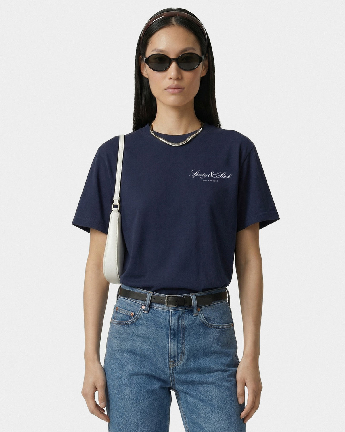 Sporty & Rich Vendome LA T-Shirt - Navy/White