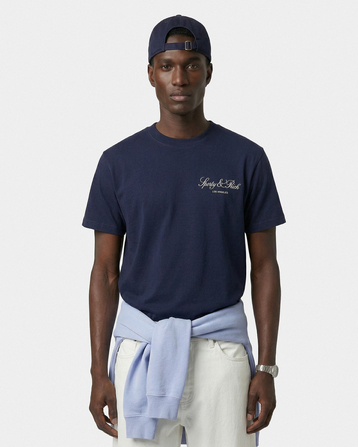 Sporty & Rich Vendome LA T-Shirt - Navy/White