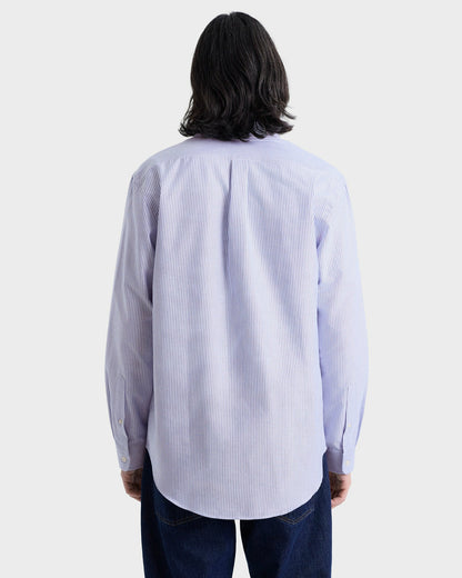 Sporty & Rich SRC Oversized Oxford Shirt Men - Navy Stripe
