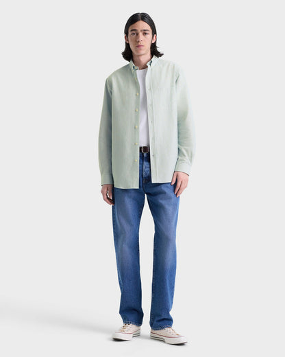 Sporty & Rich SRC Oversized Oxford Shirt Men - Forest striped