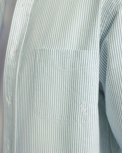 Sporty & Rich SRC Oversized Oxford Shirt Men - Forest striped