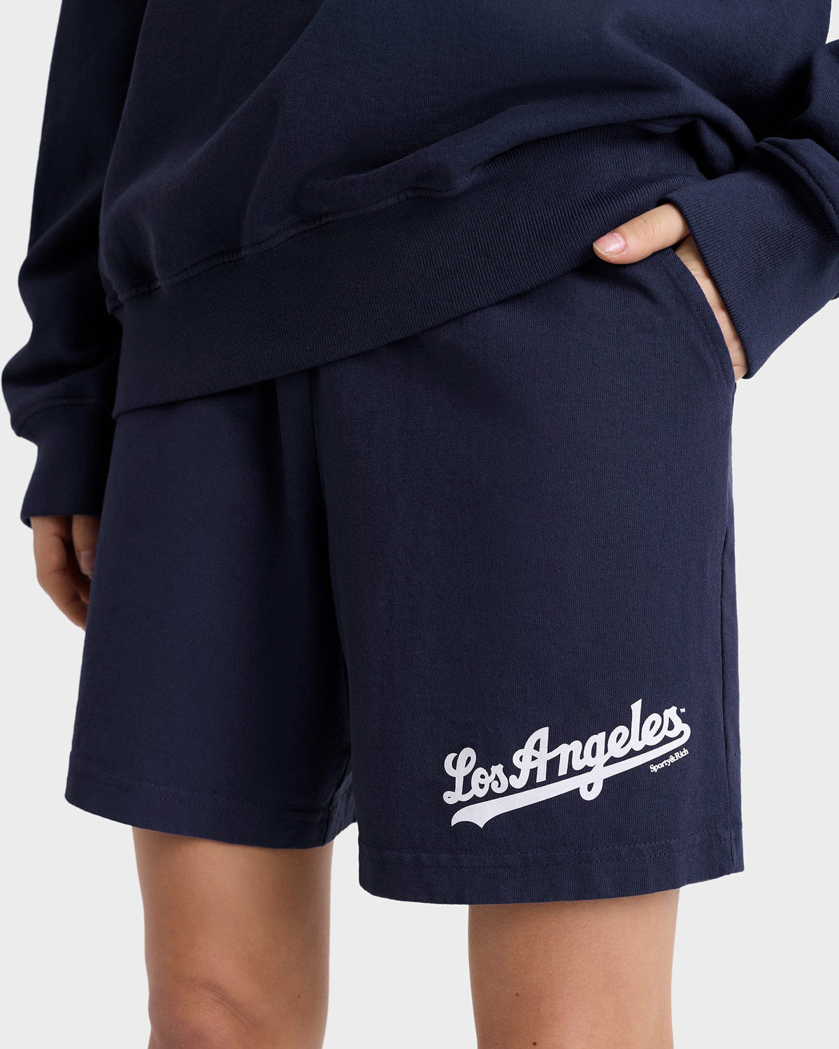 Sporty & Rich Dodgers Gym Short - Navy/White