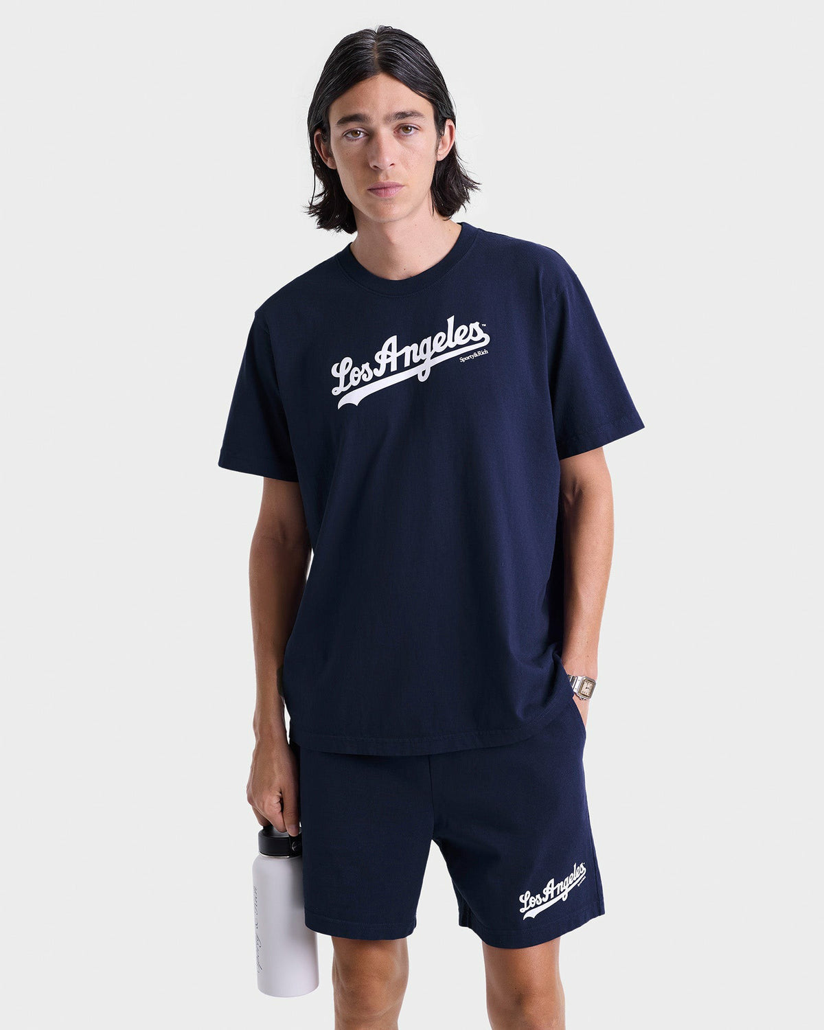 Sporty & Rich Dodgers Gym Short - Navy/White