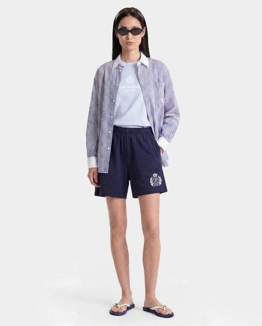 Sporty & Rich NY Crest Gym Short - Dark Navy