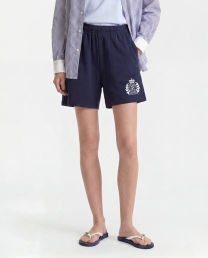 Sporty & Rich NY Crest Gym Short - Dark Navy