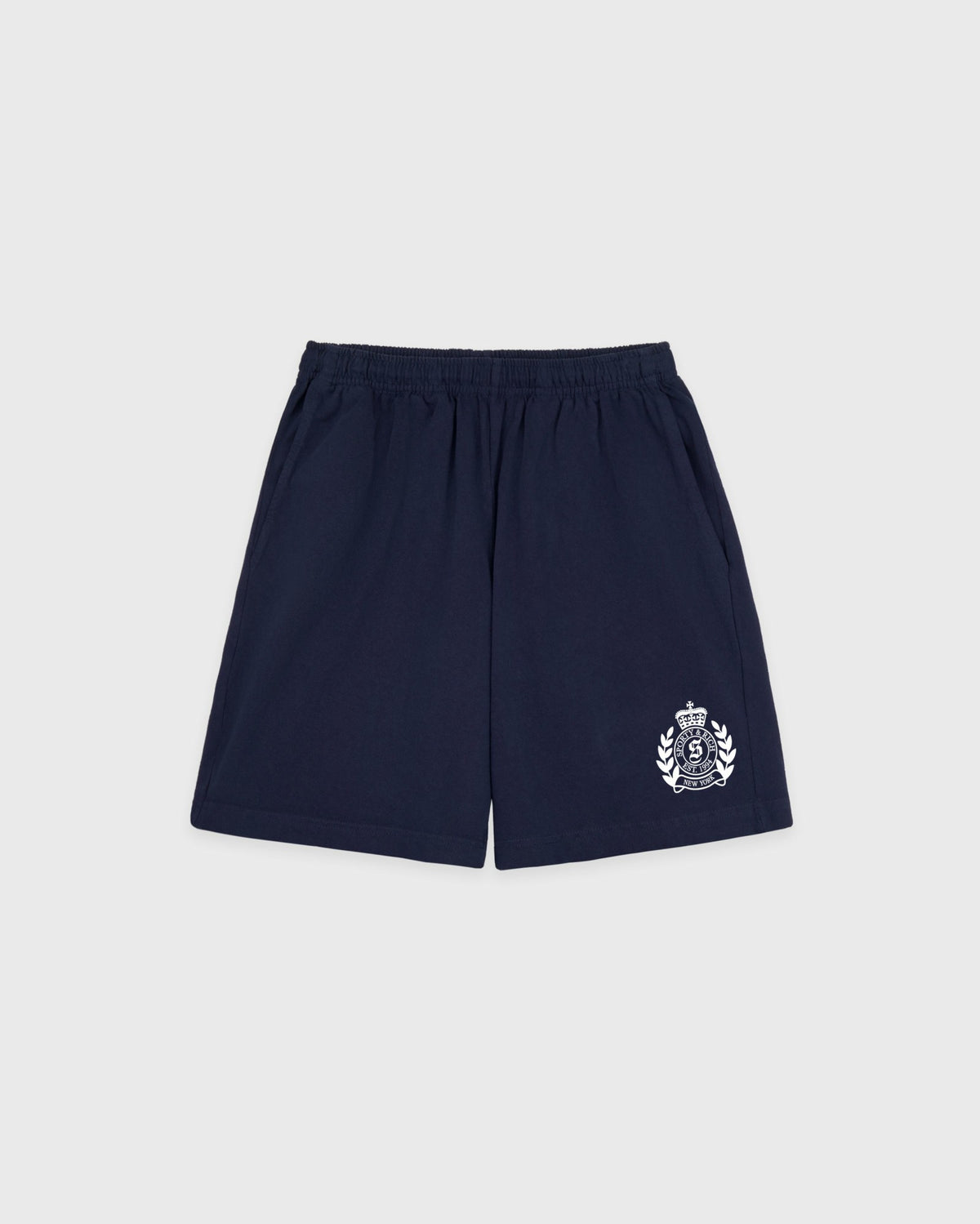 Sporty & Rich NY Crest Gym Short - Dark Navy