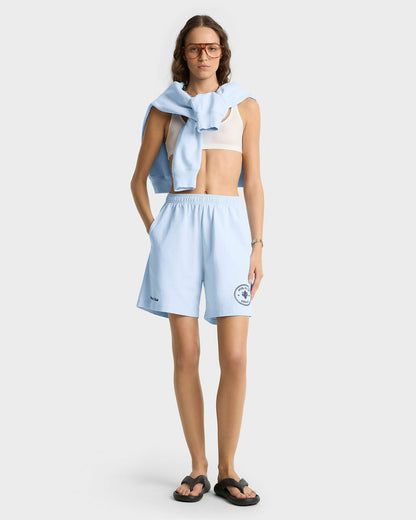 Sporty & Rich Eden Crest Gym Short - Ciel/Navy