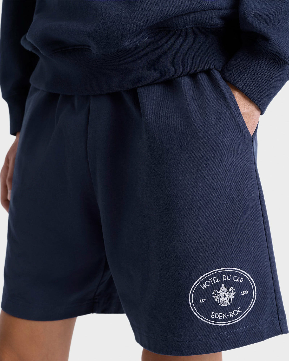 Sporty & Rich Eden Crest Gym Short - Navy/White