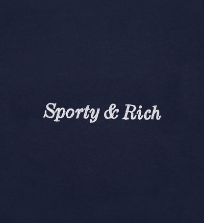 Sporty & Rich Eden Crest Gym Short - Navy/White
