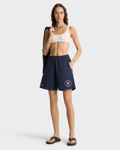 Sporty & Rich Eden Crest Gym Short - Navy/White
