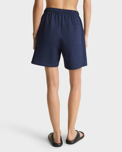 Sporty & Rich Eden Crest Gym Short - Navy/White
