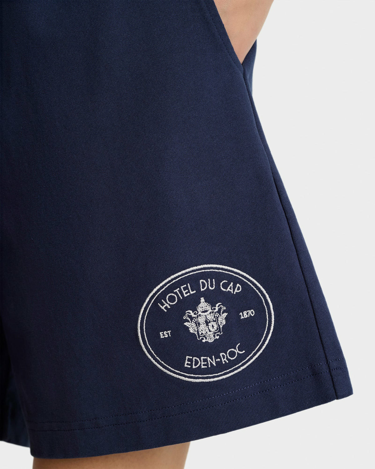 Sporty & Rich Eden Crest Gym Short - Navy/White