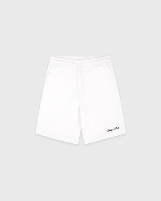 Sporty & Rich Signature Logo Kids Terry Short - White/Light Navy