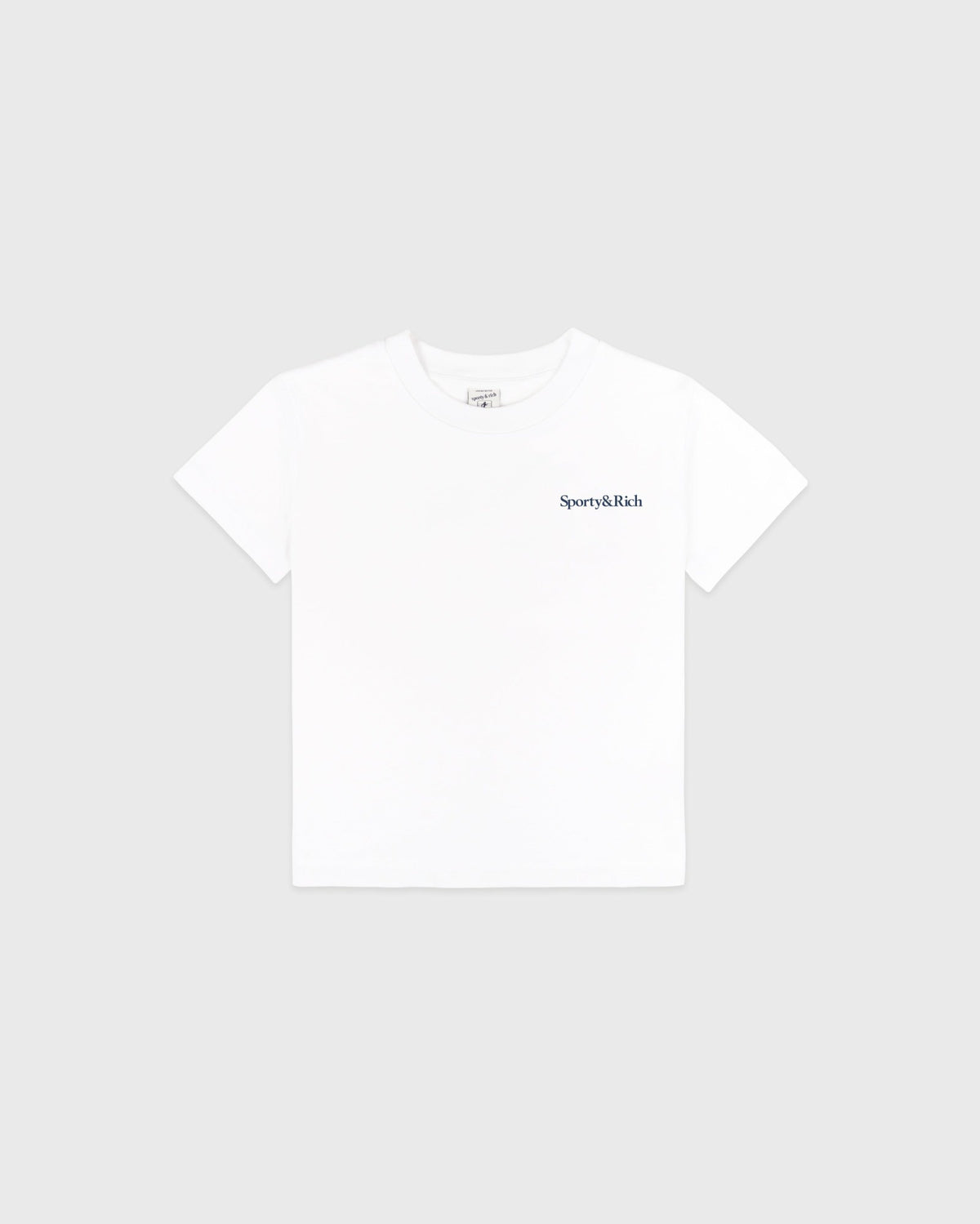 Sporty & Rich Drink More Water Kids T-Shirt - White/Light Navy
