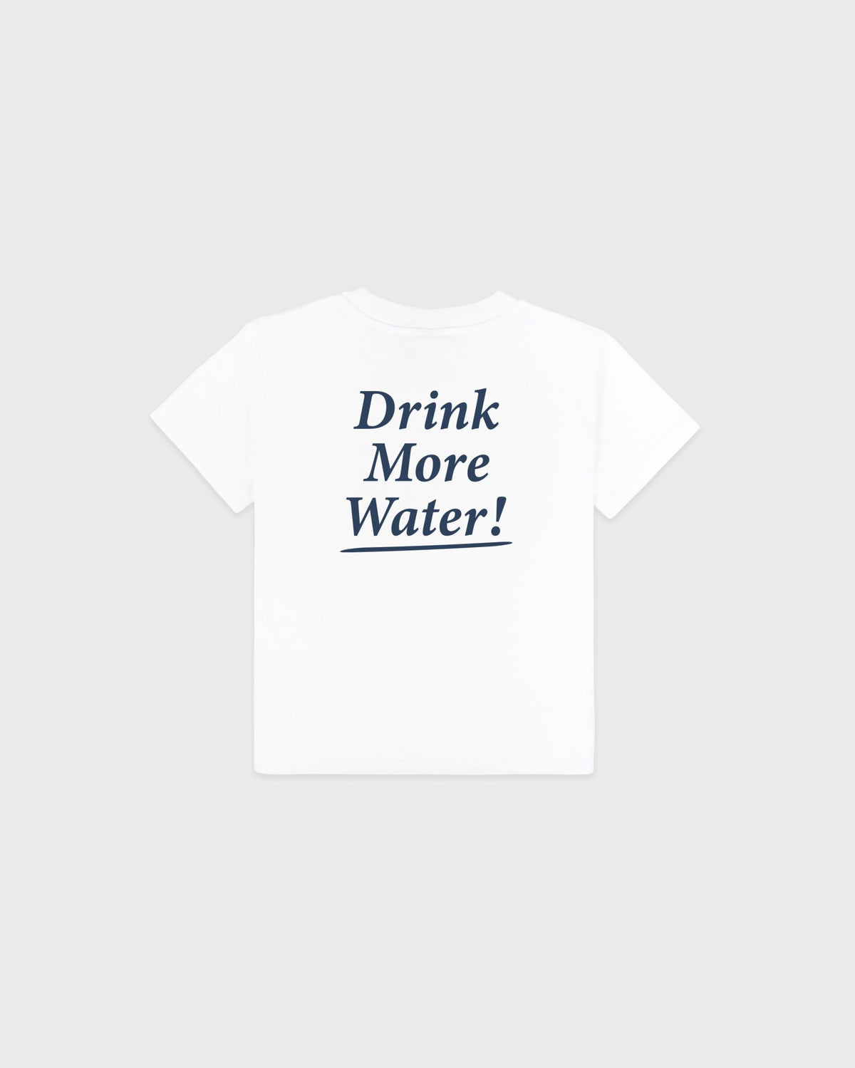 Sporty & Rich Drink More Water Kids T-Shirt - White/Light Navy