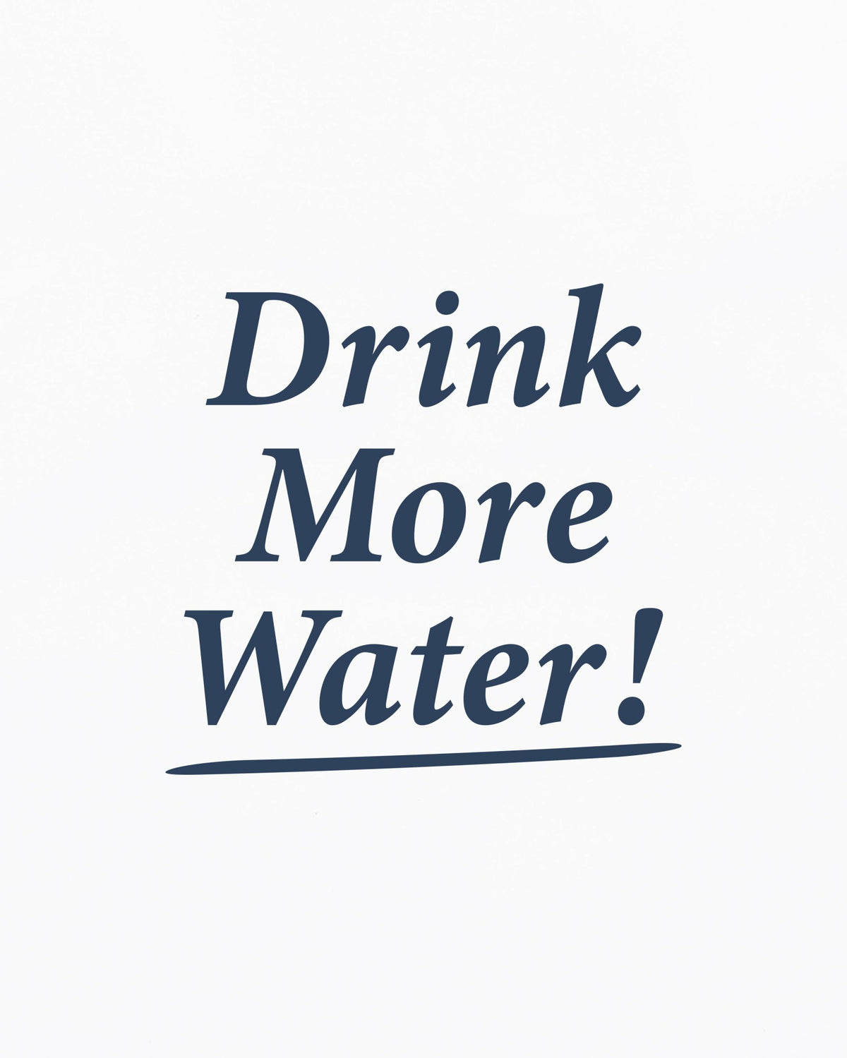 Sporty & Rich Drink More Water Kids T-Shirt - White/Light Navy