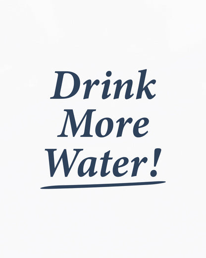 Sporty & Rich Drink More Water Kids T-Shirt - White/Light Navy