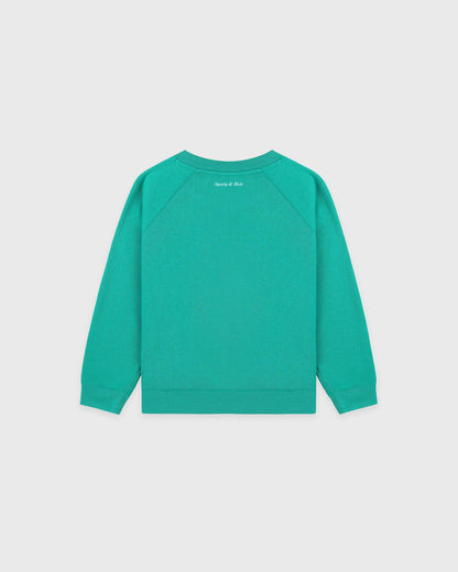 Sporty & Rich Be Nice Kids Crewneck - Amalfi Green/White
