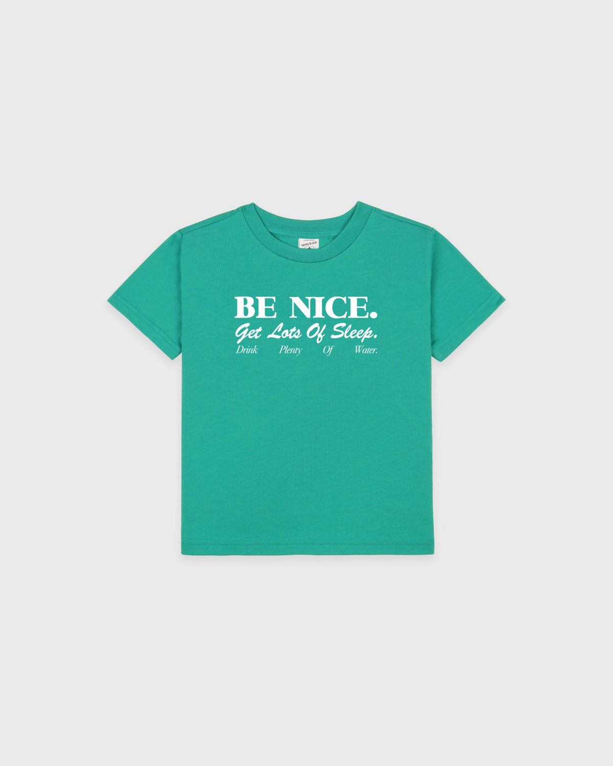 Sporty & Rich Be Nice Kids T-Shirt - Amalfi Green/White