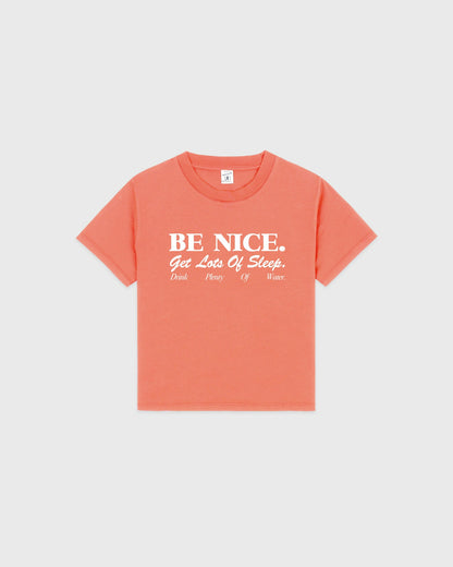 Sporty & Rich Be Nice Kids T-Shirt - Flamingo/White