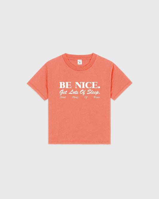 Sporty & Rich Be Nice Kids T-Shirt - Flamingo/White